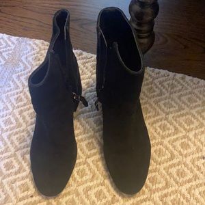 Black suede booties